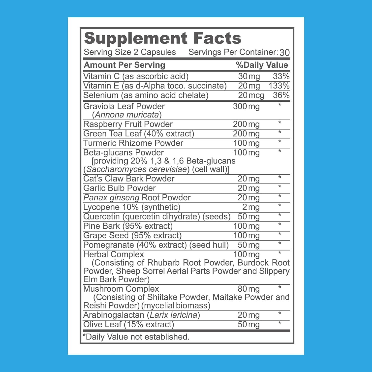 VHC Suplemento con Vitamina C, E, Selenio, Quercetina y Beta-Glucanos, 60 Cápsulas