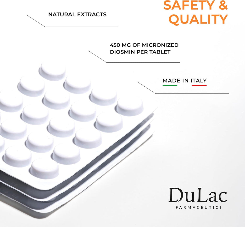 Dulac Dinaven 500 - Suplemento Dietético con Diosmina Micronizada y Hesperidina - 120 Comprimidos