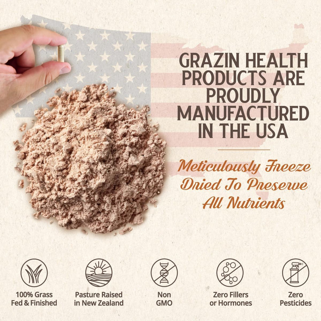 GRAZIN HEALTH Colostrum Bovino Grass Fed 3000mg - 180 Cápsulas - Nueva Zelanda