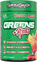 VMI Sports Greens + Reds Superalimento Avanzado con Enzimas y Probióticos - 30 Servicios (Frambuesa Limón)