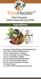 PawHealer Heart Support - Heart-Yang Vacuity (CHF) - 50 gramos - Polvo herbal para perros