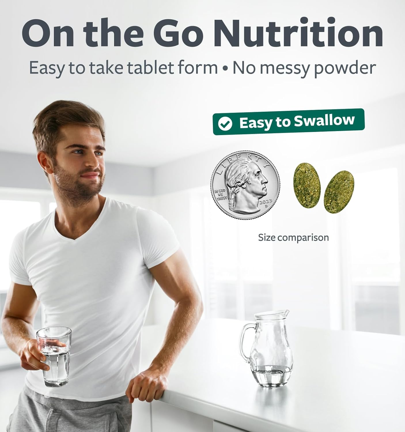 USDA Organic Super Greens Supplement - 28 Superalimentos Orgánicos en Comprimidos - Vegano y Non-GMO - Healths Harmony