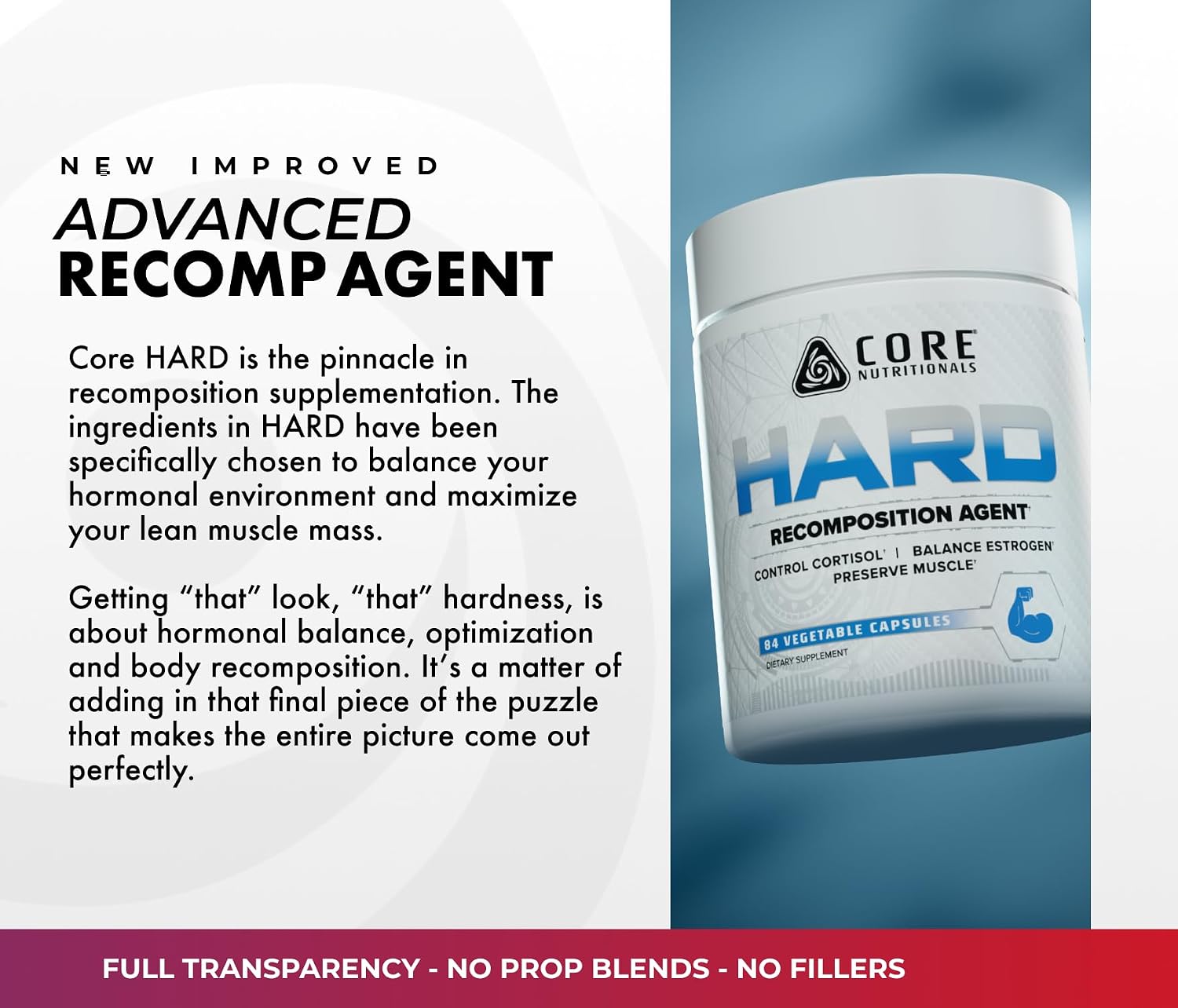 Core Nutritionals Hard – Recomposition and Hardening Agent • 84 Capsules