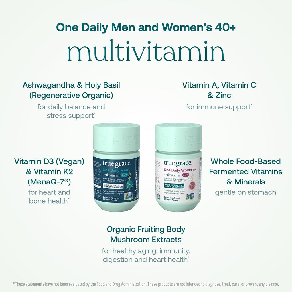 True Grace Multivitamínico 40+ Hombre y Mujer - Pack 2x30 Comprimidos Veganos