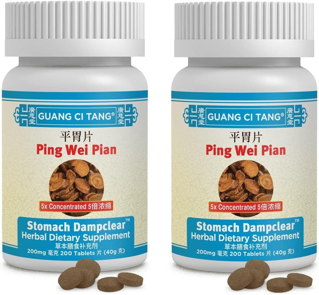 Ping Wei Pian - Tabletas para la Humedad Estomacal, 200mg (Pack de 2)