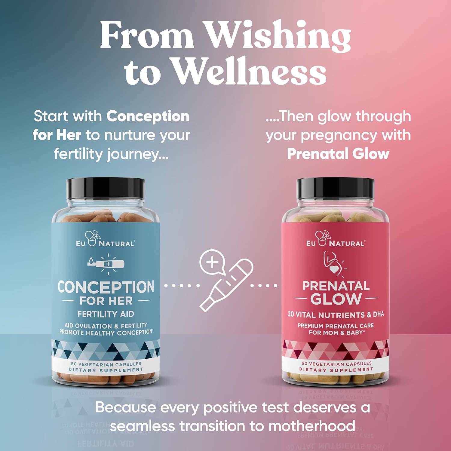 Eu Natural Conception for Her - Suplemento de Fertilidad para Mujeres con Myo-Inositol, Folato, Shatavari y Vitex - 120 Cápsulas Veganas