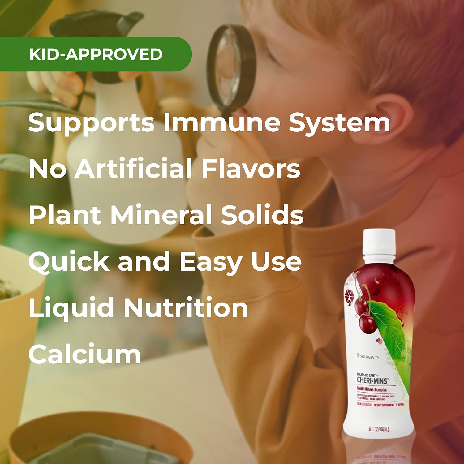 Youngevity Cheri-Mins Minerales Líquidos Derivados de Plantas - 77+ Minerales Traza - 946 ml