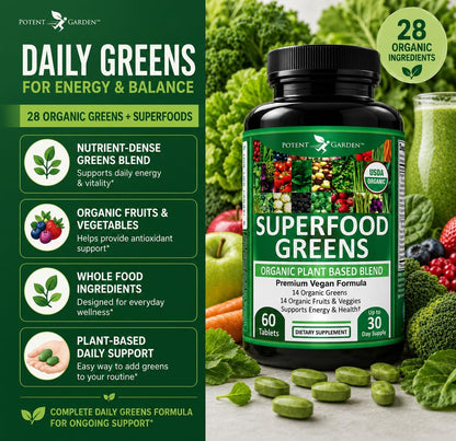 Potent Garden Super Greens Cápsulas - – Perfil de ingredientes: Revisar la lista de nutrientes para asegurarse de – Image 6