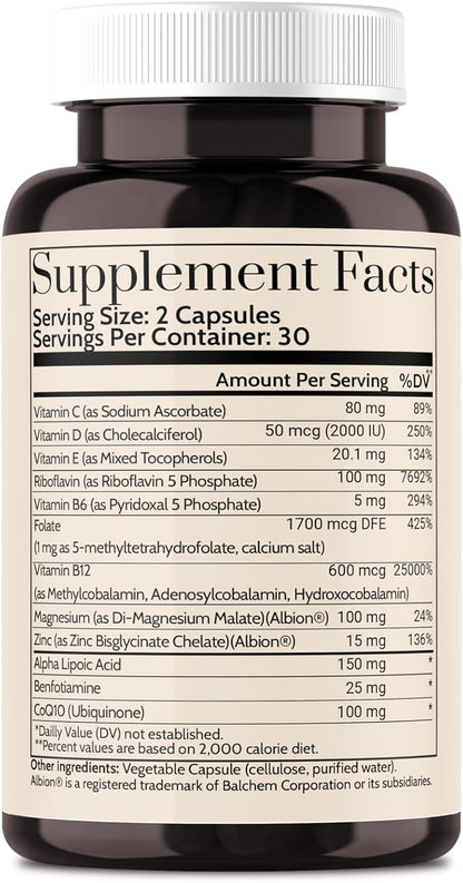 Wellkasa Migra-Well AM: Multivitamínico – 5-MTHF (folato metilado): la forma activa del ácido fólico. El folato – Image 7
