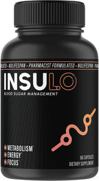 InSuLo, Complemento para Metabolismo, Energía y Concentración, Vegano, Sin Gluten, No-GMO, 60 Cápsulas