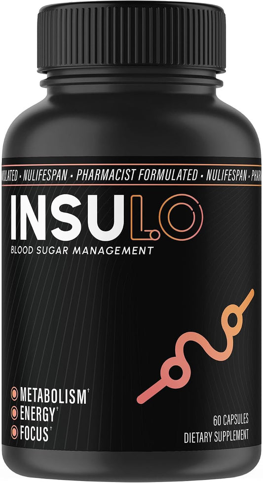 InSuLo, Complemento para Metabolismo, Energía y Concentración, Vegano, Sin Gluten, No-GMO, 60 Cápsulas