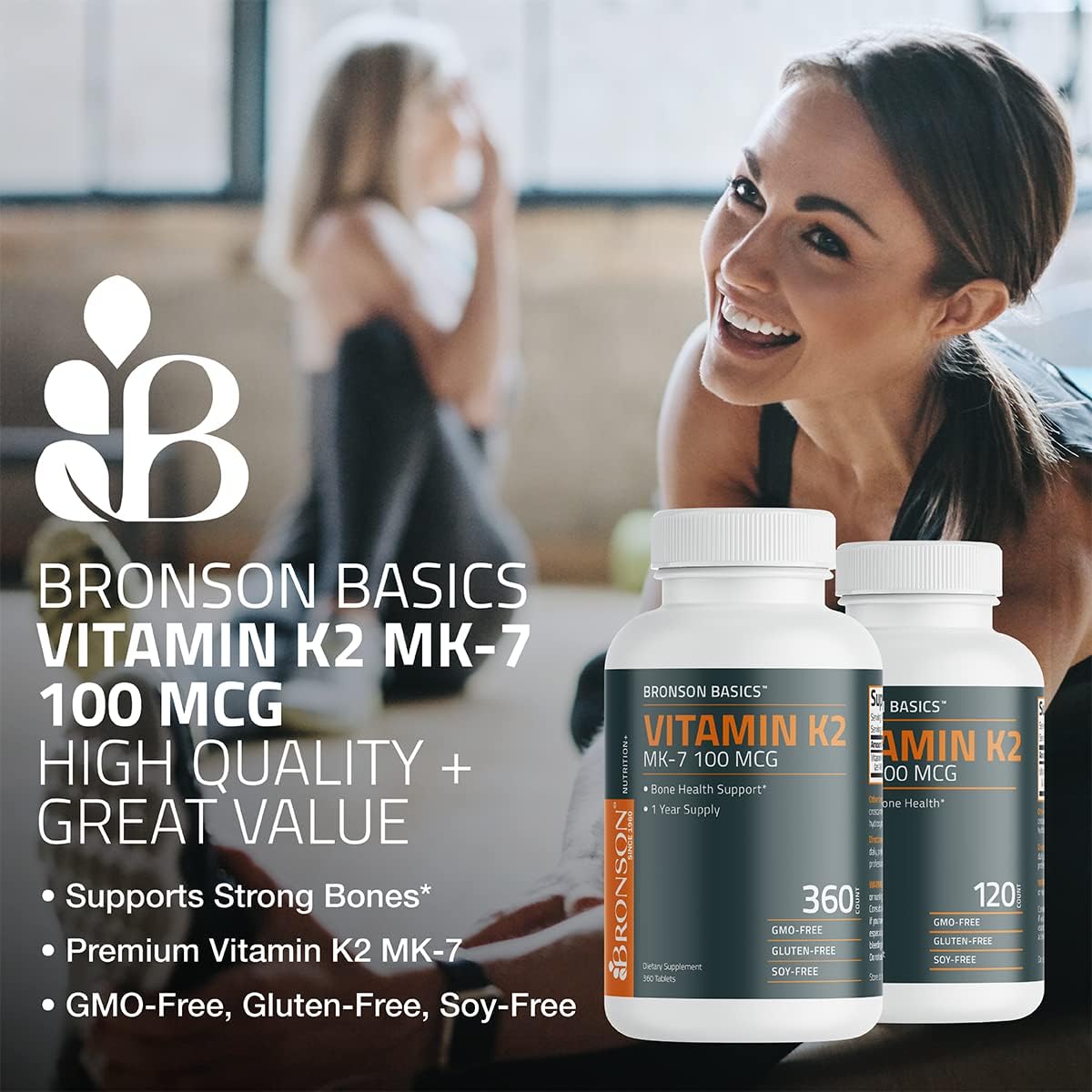 Bronson Vitamina K2 MK-7 100 mcg - 120 Comprimidos