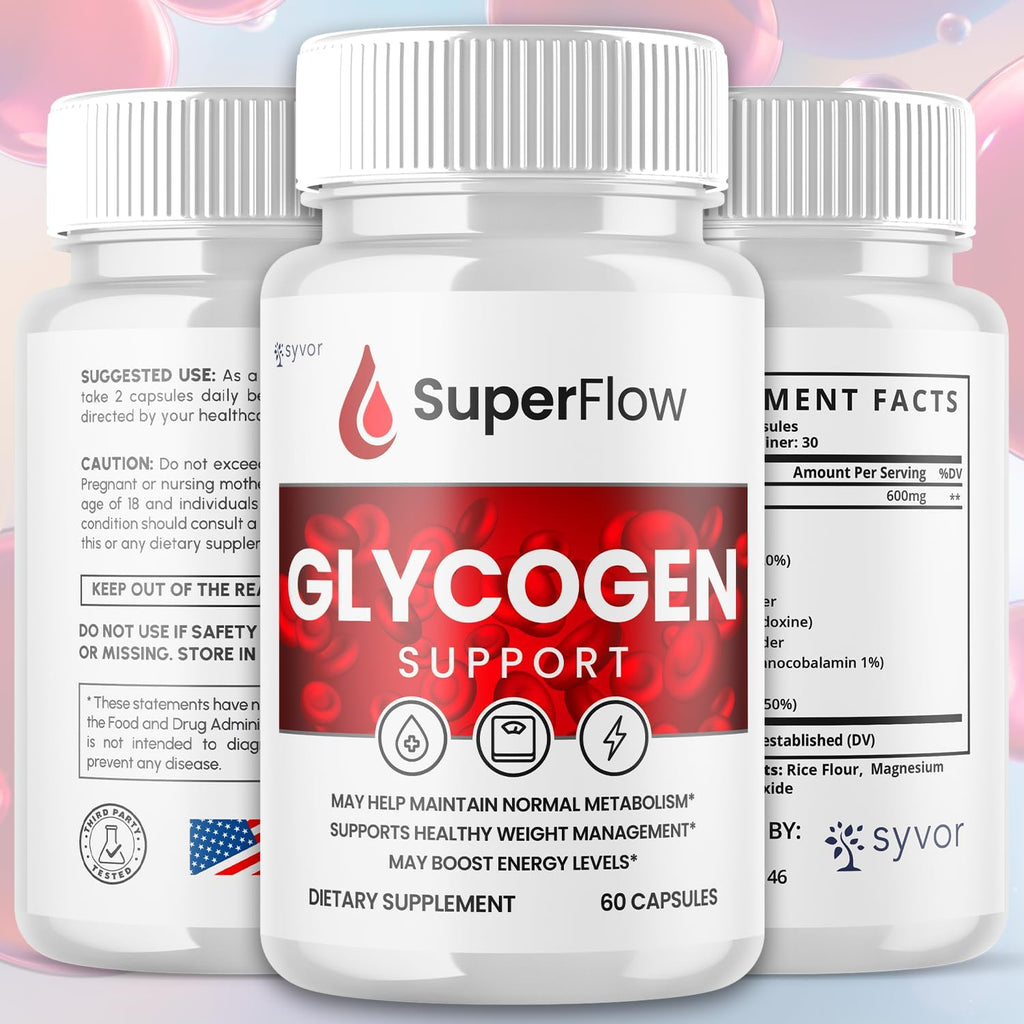 Super Flow Glycogen Support, Fórmula Avanzada Glyco Optimizer - 180 Cápsulas (Pack de 3)