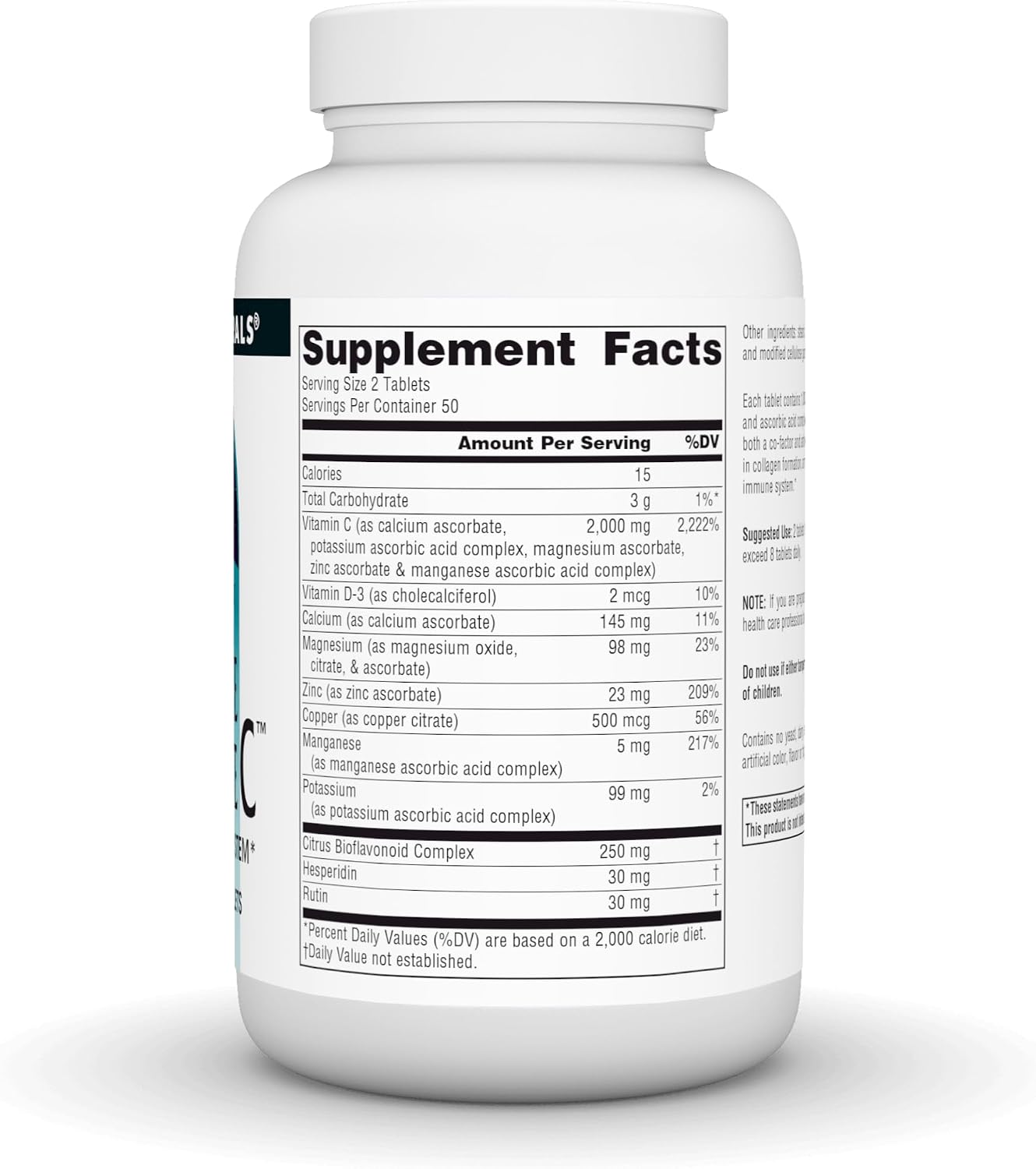 Source Naturals Ultimate Ascorbate C - Vitamina C 2000 mg - 100 Tabletas