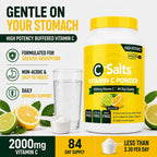 C-Salts Buffered Vitamin C Powder - Vitamina C en Polvo Orgánica, Suave para el Estómago, 84 Dosis (Lemon Lime, 227g)