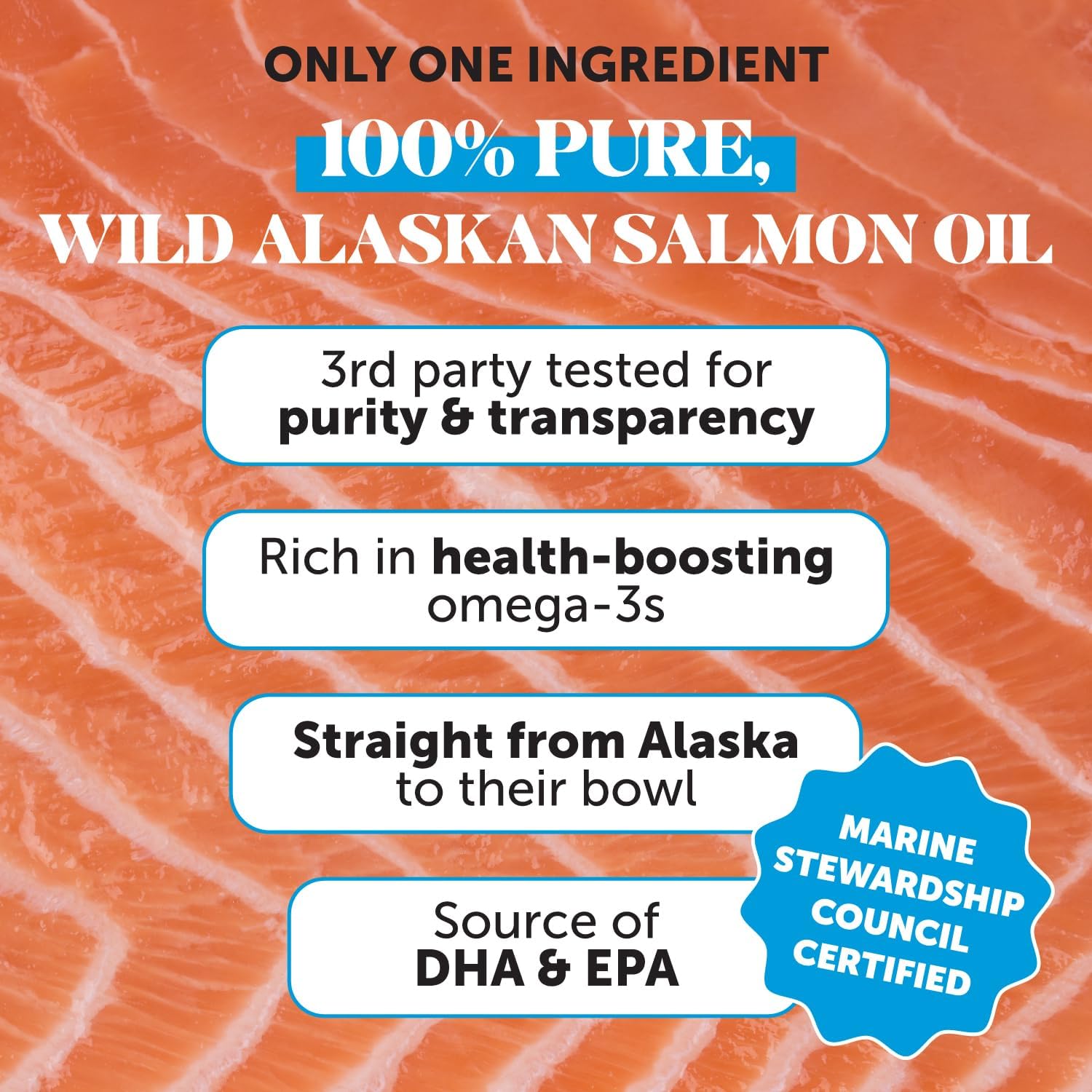 Aceite de Salmón Salvaje de Alaska para Perros y Gatos - 946 ml (32 oz)