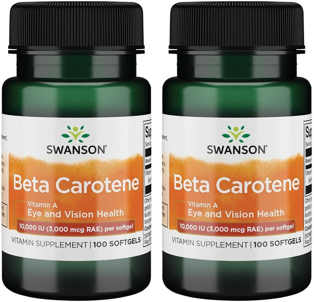 Swanson Beta-Caroteno (Vitamina A) 10.000 UI (3.000 mcg) - 100 Cápsulas Blandas