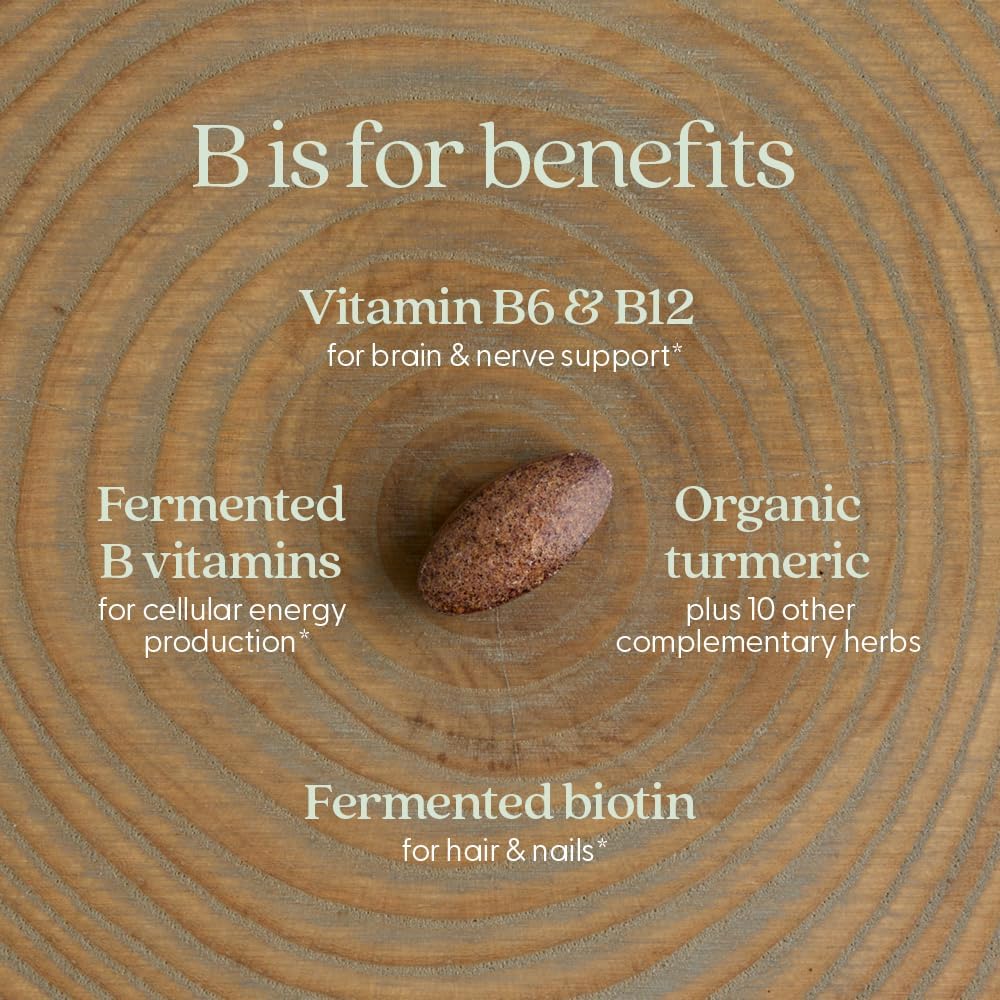 New Chapter Fermented B Complex: Vitamin B12, B6, Biotin & Organic Herbs - 90 tablets