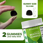 Vitamatic Moringa Gummies – Sin Azúcar – Extracto 50:1 – Superalimento Verde – A base de Pectina – Vegano – No transgénico – 240 Gominolas