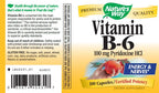 Vitamin B6 100 mg, 100 Capsules (2-Pack)