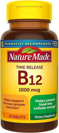 Nature Made Vitamina B12 1000 mcg - Liberación Prolongada - 75 Comprimidos