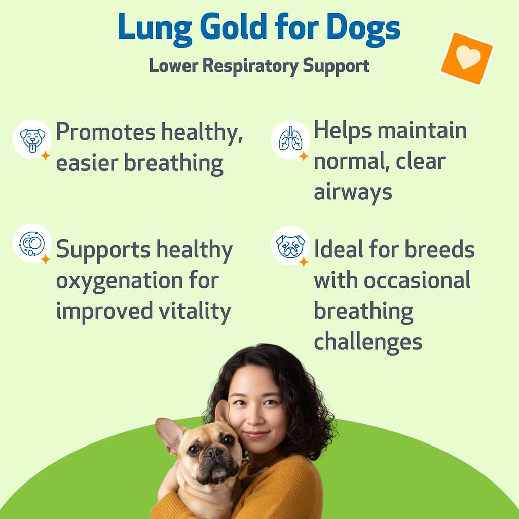 Pet Wellbeing Lung Gold para Perros – Apoyo Respiratorio Natural – 60 ml