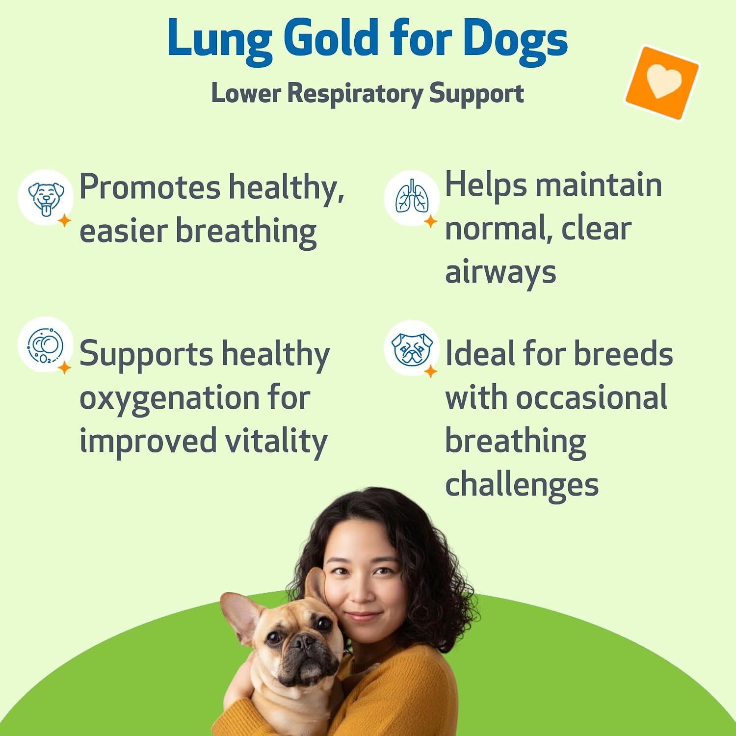 Pet Wellbeing Lung Gold para Perros – Apoyo Respiratorio Natural – 60 ml