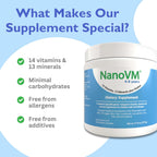 NanoVM Multivitamínico Infantil sin Alérgenos, 4-8 Años, Polvo sin Sabor, 275g