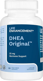 Life Enhancement DHEA Original - 25 mg DHEA con 4 mg de Vitamina C - 60 Cápsulas