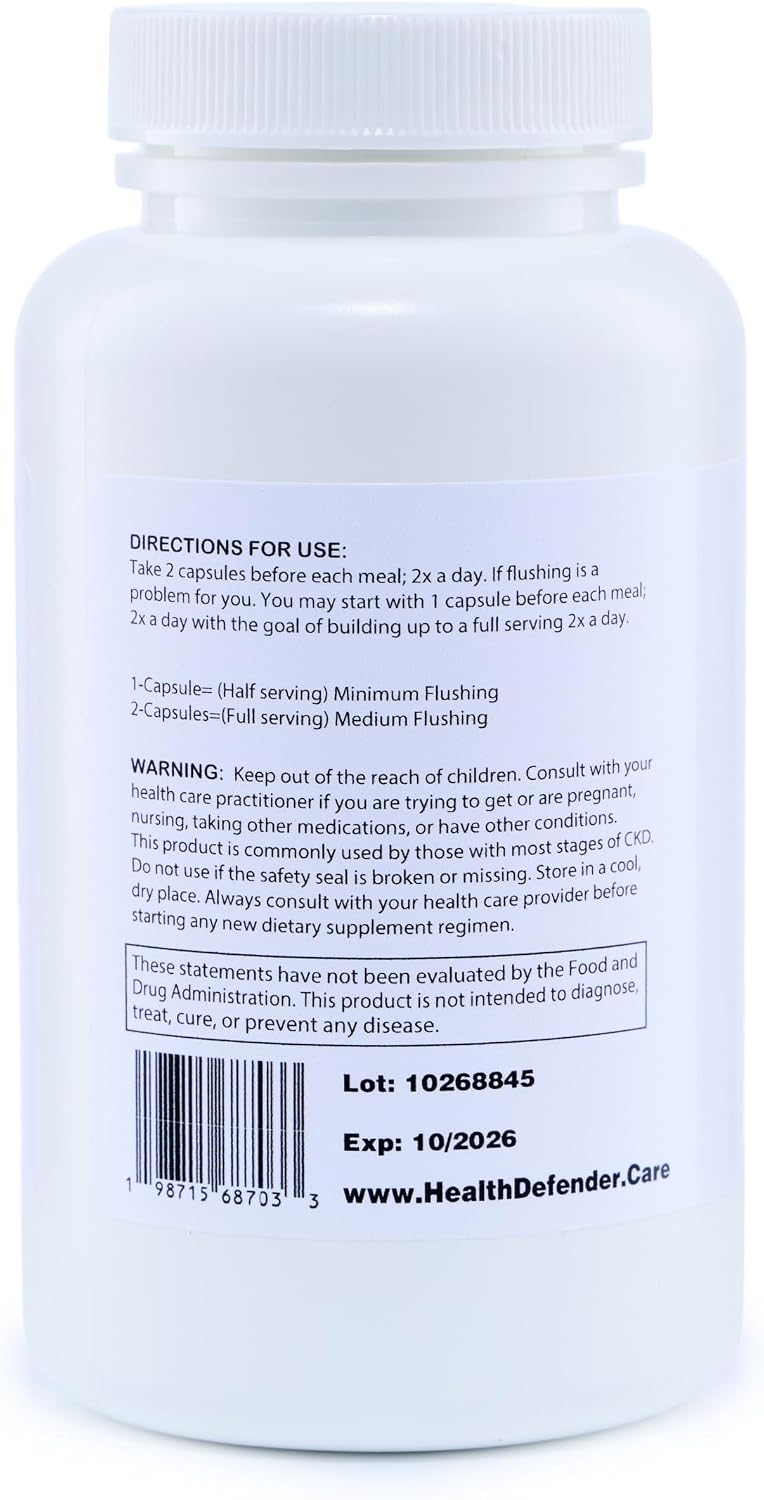 Health Defender Kidney Support - Apoyo Renal para CKD y Salud Renal, 120 Cápsulas