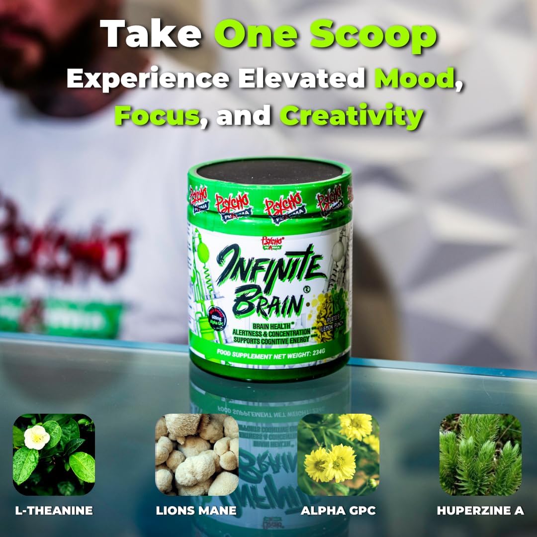Psycho Pharma Infinite Brain Nootropic Game Changer Compete Win (Plato's Lemon Punch, 30 porciones)