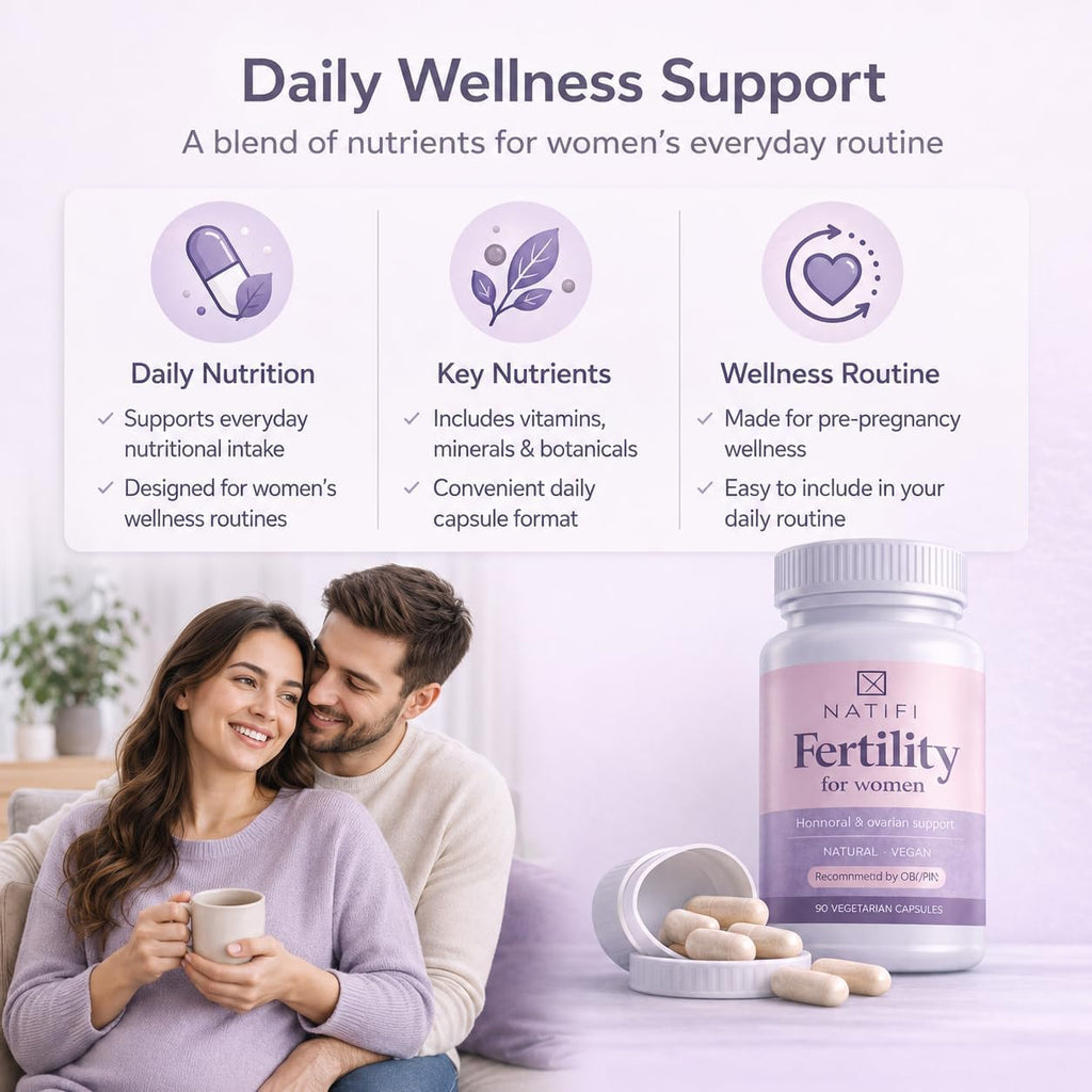 Natifi Conception - Vitaminas Prenatales de Fertilidad, Regulan el Ciclo y Equilibran Hormonas, 60 Cápsulas