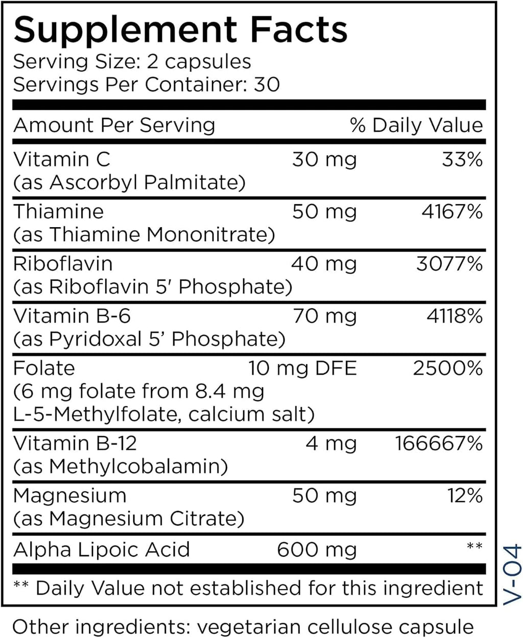 Metabolic Maintenance NERVEsustain - Suplemento para el soporte nervioso periférico - Ácido alfa lipoico y vitaminas B - 30 cápsulas