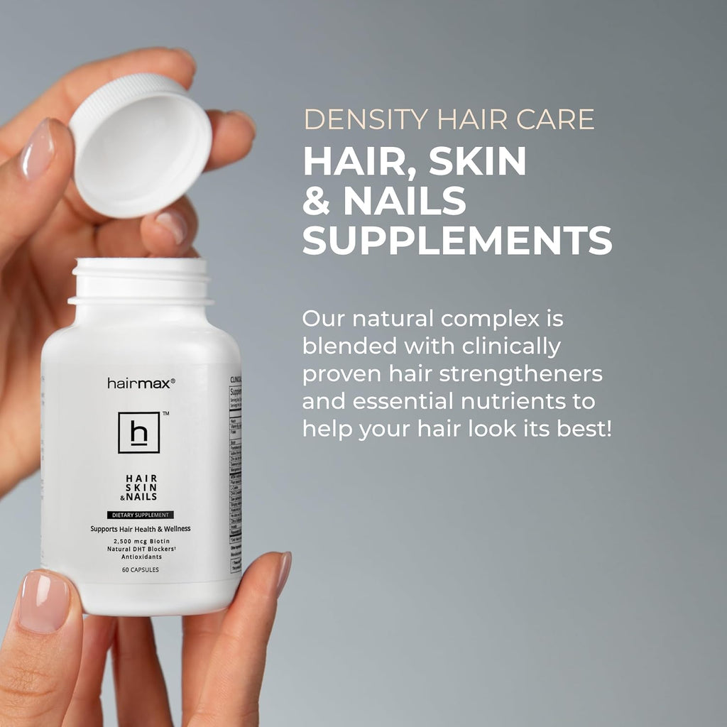 Hairmax Complemento Alimenticio para Cabello, Piel y Uñas – 2500 mcg de Biotina, Bloqueador de DHT, MSM y Antioxidantes (Pack de 2 Frascos)