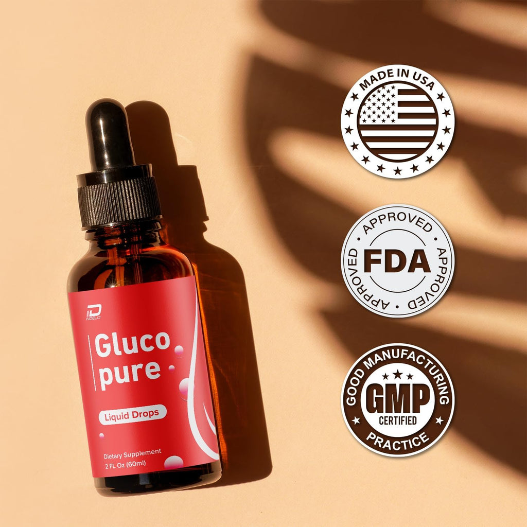 Gluco Pure Drops Healthy Formula - Suplemento Líquido Extra Fuerte - GlucoPure Liquid Drops (1 Pack – 1 Mes de Suministro)