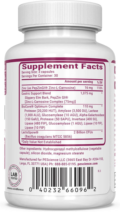 PEScience Symbiont-GI Cápsulas para la Salud – PepZin GI (Zinc Carnosina): Una forma especial de zinc que se – Image 7