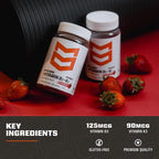 MTN OPS Vitamina D3 K2 Gominolas, 5000 UI, 90 mcg MK-7, Sabor Fresa Natural, 60 Gominolas