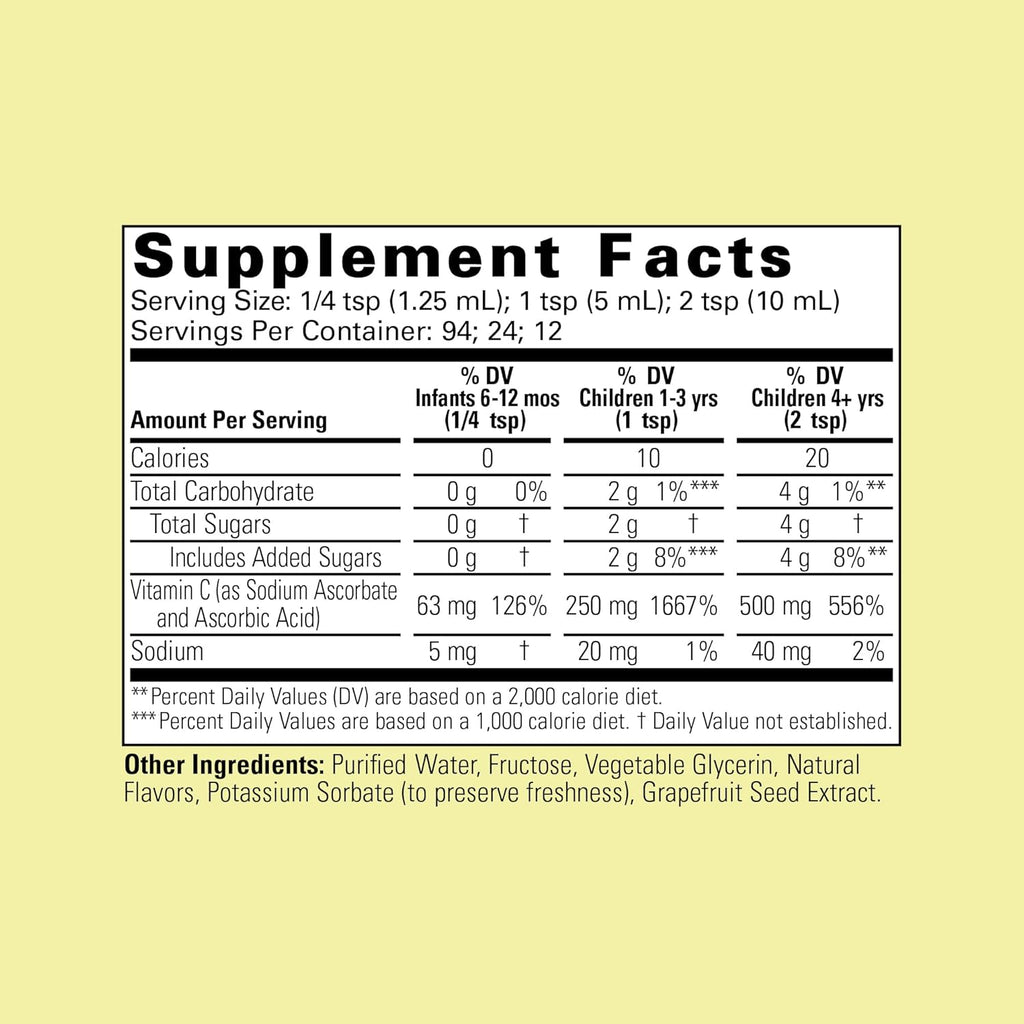 CHILDLIFE ESSENTIALS Líquido Vitamina C - Suplemento de Vitamina C Pura para Niños, Bebés y Niños Pequeños, Sabor Naranja Natural - 118 ml (Pack de 3)
