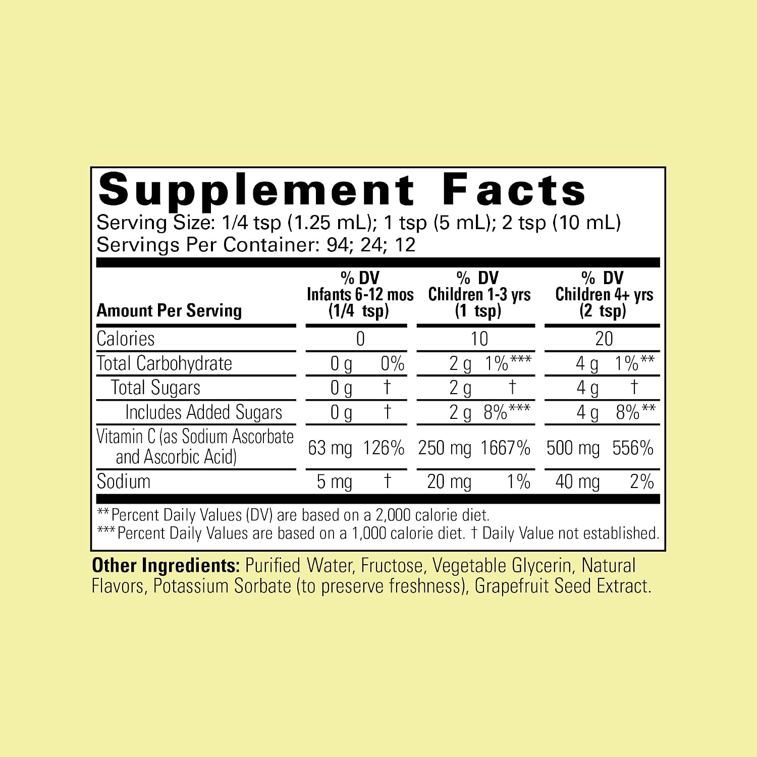 CHILDLIFE ESSENTIALS Vitamina C Líquida - Suplemento de Vitamina C Pura para Niños, Apoyo Inmunológico, Bajo en Azúcar, Sabor Natural a Naranja - 118 ml (Pack de 6)