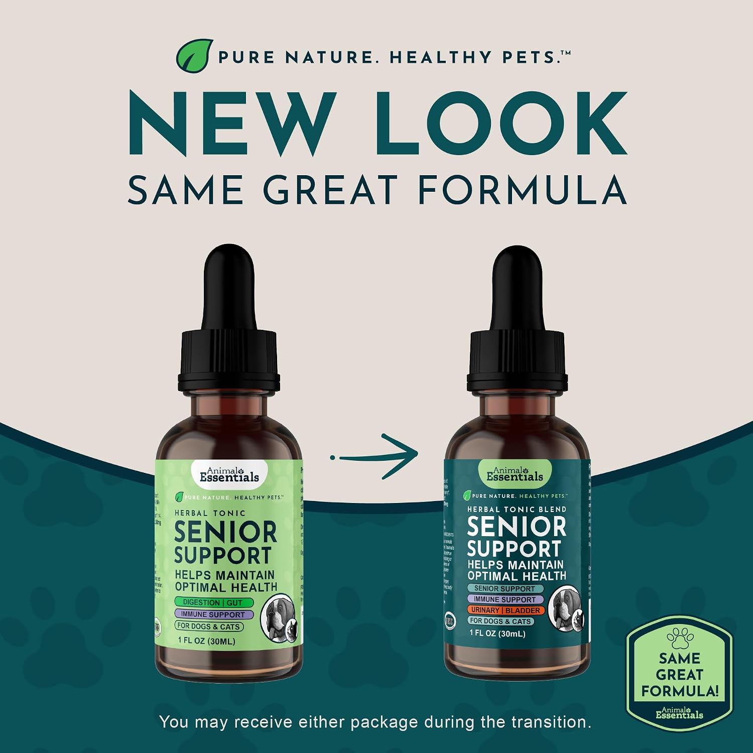 Animal Essentials Senior Support para Perros y Gatos - Suplemento Herbal