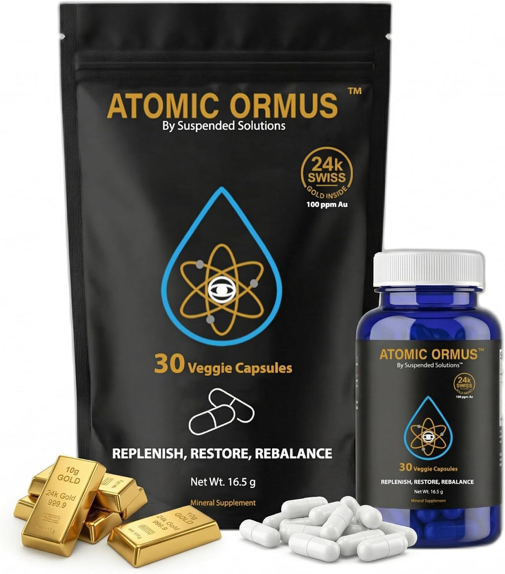 Atomic Ormus Cápsulas Monoatómicas 24k Oro, Platino e Iridio - 30 cápsulas - Suspended Solutions