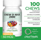 Maxi Health Vitamin D3 2000 IU Chewable - Natural Bubble Gum Flavor