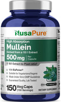 NusaPure Cápsulas de Hoja de Gordolobo, 500 mg, 150 Cápsulas Vegetales (No OGM, Vegano)