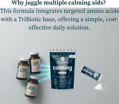 PetCultures Calming Tribiotic Polvo Calmante para Perros – Apoya el Estrés, L-Triptófano, L-Teanina y Equilibrio Eje – Image 4