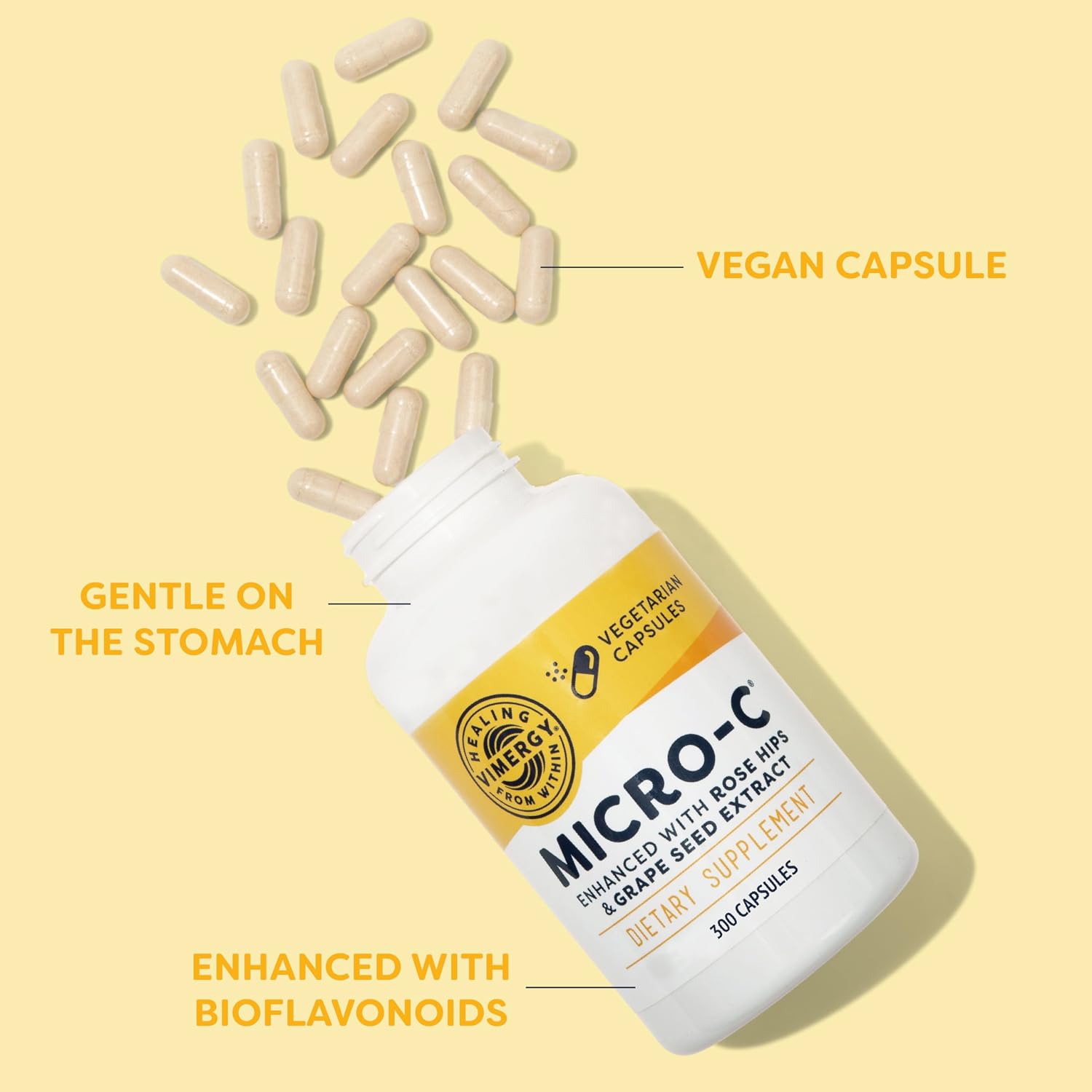 Vimergy Micro-C® Vitamina C Tamponada 500 mg, 300 Cápsulas