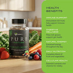 KaraMD Pure Nature | Suplemento de Verduras, Frutas y Hortalizas | Multivitamínico Integral y Antioxidantes | 20 Frutas y Verduras para Energía y Digestión | Sin Gluten y Vegano (Pack de 4)