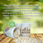 Lavish Paws Multivitamínico Completo para Perros - Natural, Sabor Salmón, 350 Comprimidos