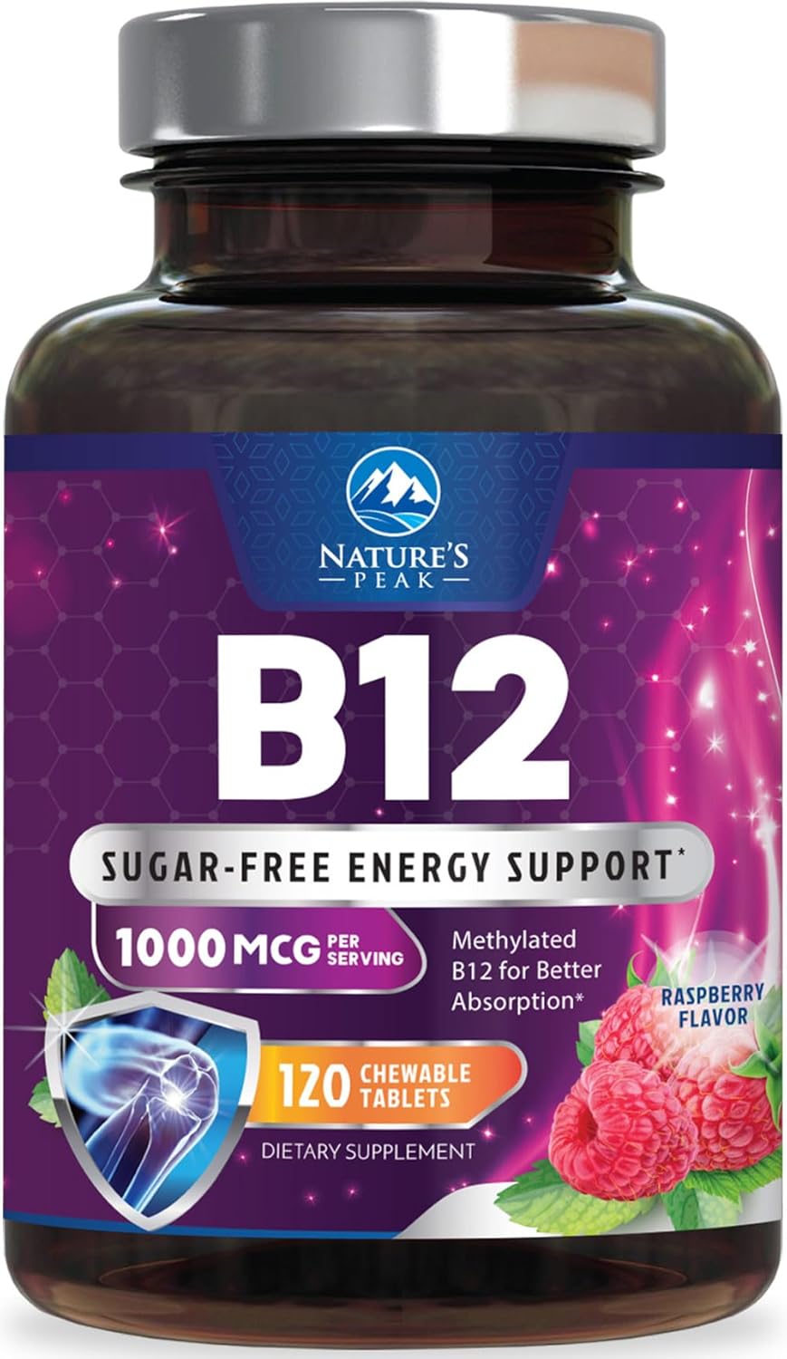 Vitamina B12 Metilcobalamina 1000 mcg - 60 Comprimidos Masticables Sabor Bayas