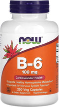 NOW Foods Vitamina B-6 100 mg 250 Cápsulas