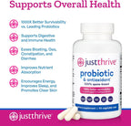 Just Thrive Probiotic & Antioxidant Supplement - 100% Spore-Based Digestive and Immune Support - Gluten Free, 90 Caps